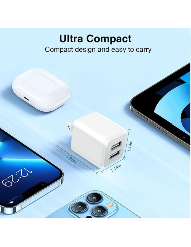 Cargador de Pared USB Doble Puerto SHENZHEN OFSPOWER 3 Pack