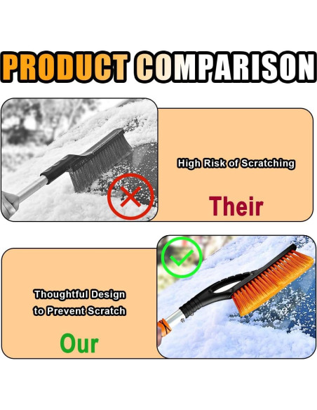 Cepillo de Nieve JOYCOURT 68.58 cm y Raspador de Hielo Naranja Cepillo de Nieve JOYCOURT 68.58 cm y Raspador de Hielo Naranja
