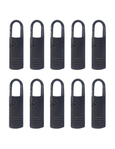 Reemplazo Tiradores de Cremallera Alamic 10 Piezas Negro