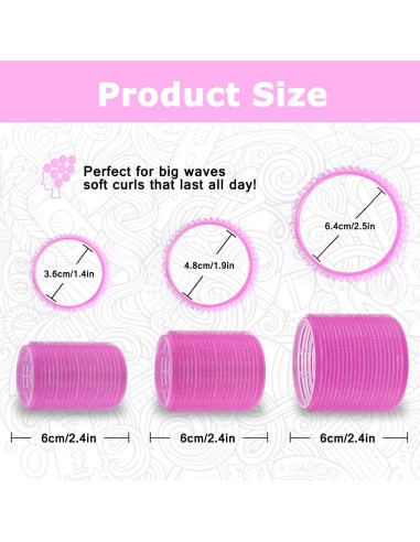 Juego de Rodillos para Cabello Sungenol 18 Piezas Rosa Rojo