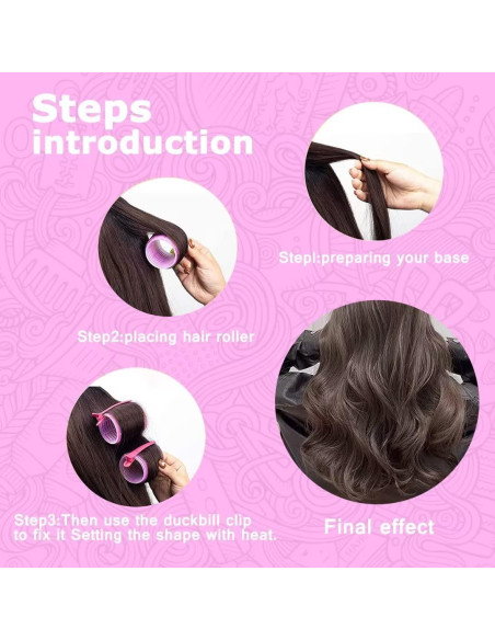 Juego de Rodillos para Cabello Sungenol 18 Piezas Rosa Rojo