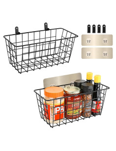 Cestas de Almacenamiento Ptinyiv 2 Piezas Metal Negro