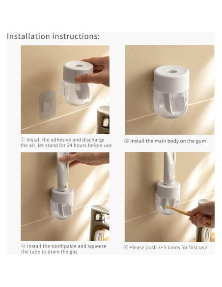 Dispensador Automático de Pasta de Dientes So Nice Blanco 9.6x8x7.6cm