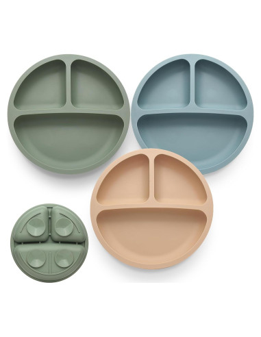 Platos Divididos de Silicona Eascrozn para Niños - 3 Piezas