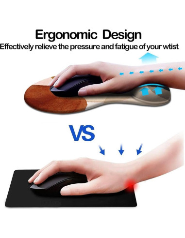 Alfombrilla de Ratón Ergonómica DOOKE con Soporte para Muñeca