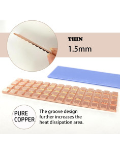 Disipador M.2 67x18x1.5mm Cobre Puro con Almohadilla Térmica 2
