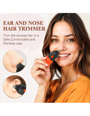 Recortador de Vello Facial y Nariz Nevlive 2 en 1 USB-C Rojo