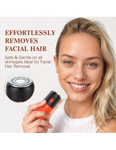 Recortador de Vello Facial y Nariz Nevlive 2 en 1 USB-C Rojo