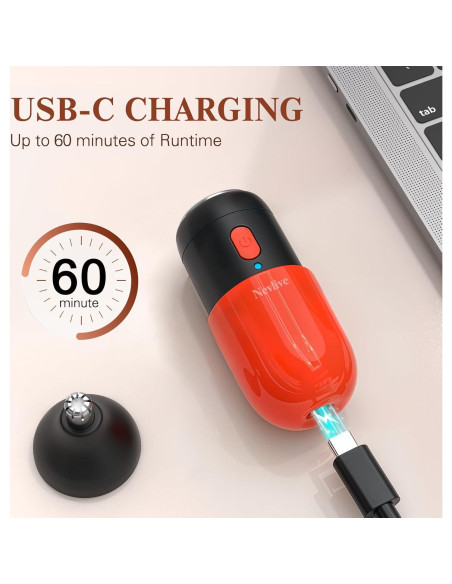 Recortador de Vello Facial y Nariz Nevlive 2 en 1 USB-C Rojo