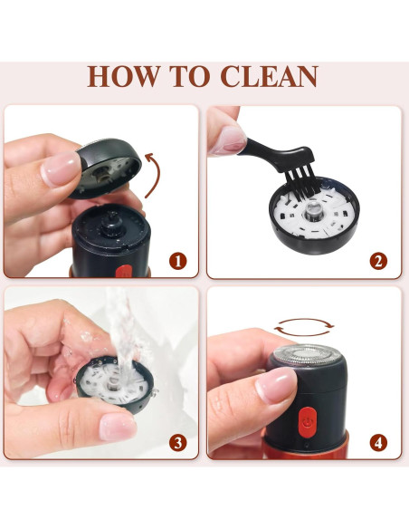 Recortador de Vello Facial y Nariz Nevlive 2 en 1 USB-C Rojo