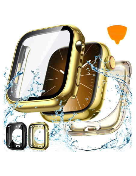 Funda Impermeable Goton para Apple Watch 40mm - Negro y Oro