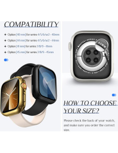 Funda Impermeable Goton para Apple Watch 40mm - Negro y Oro 2