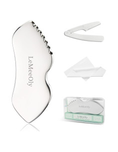 Herramienta Gua Sha de Acero Inoxidable LeMeeOly 2 Piezas