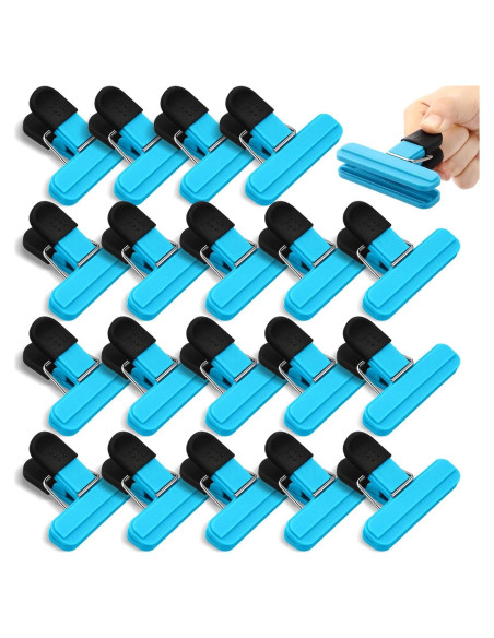 20 Clips para Sellar Alimentos Wonderjune Azul 7.8x6.5 cm 20 Clips para Sellar Alimentos Wonderjune Azul 7.8x6.5 cm