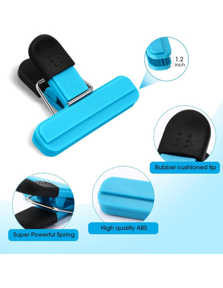 20 Clips para Sellar Alimentos Wonderjune Azul 7.8x6.5 cm 20 Clips para Sellar Alimentos Wonderjune Azul 7.8x6.5 cm