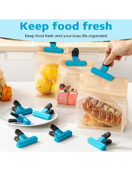 20 Clips para Sellar Alimentos Wonderjune Azul 7.8x6.5 cm 20 Clips para Sellar Alimentos Wonderjune Azul 7.8x6.5 cm