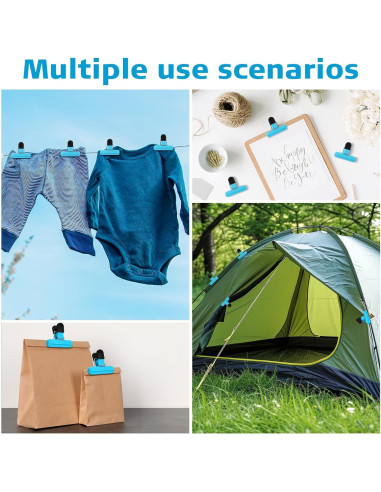 20 Clips para Sellar Alimentos Wonderjune Azul 7.8x6.5 cm