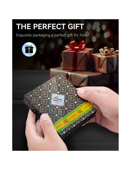 Billetera Slim Teskyer Negra para Hombres con Bloqueo RFID