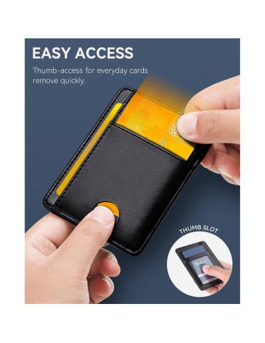 Billetera Slim Teskyer Negra para Hombres con Bloqueo RFID