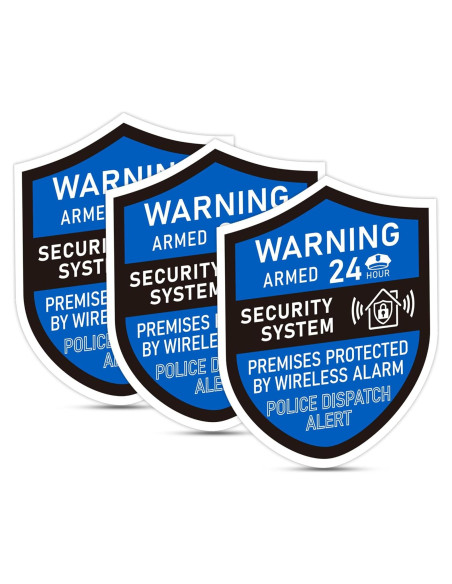 3 Piezas Señales de Alarma de Seguridad LUHIMO Vinilo 6x7 cm