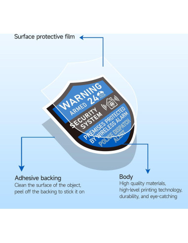 3 Piezas Señales de Alarma de Seguridad LUHIMO Vinilo 6x7 cm