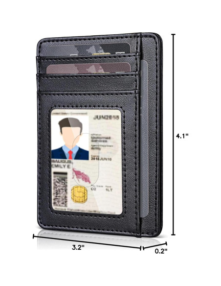 Billetera Slim Teskyer Negra para Hombres con Bloqueo RFID