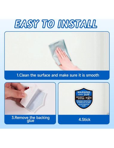 3 Piezas Señales de Alarma de Seguridad LUHIMO Vinilo 6x7 cm