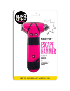 Martillo de Seguridad Rosa Blingsting - Escape Automotriz y Cortador 2