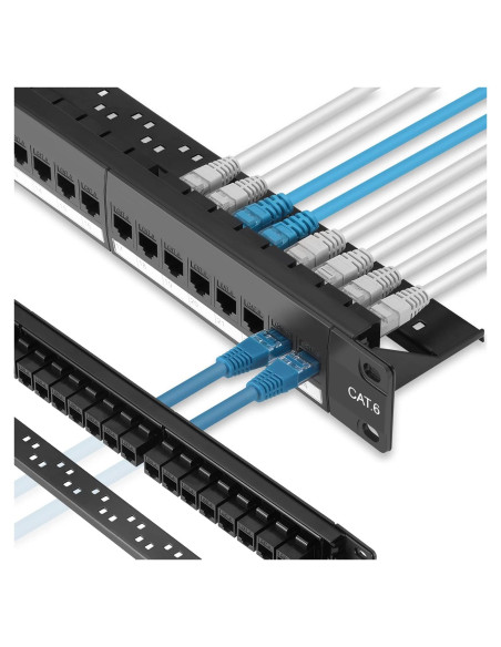 Panel de Parcheo Rapink 24 Puertos Cat6 10G Montaje en Rack
