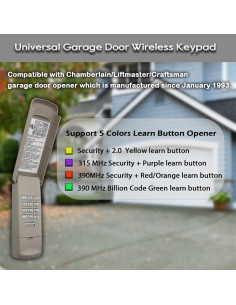 Teclado Inalámbrico para Puerta de Garaje JUSTHILLUP 877MAX 2
