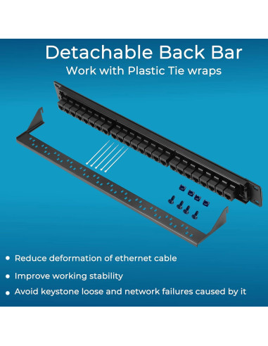 Panel de Parcheo Rapink 24 Puertos Cat6 10G Montaje en Rack