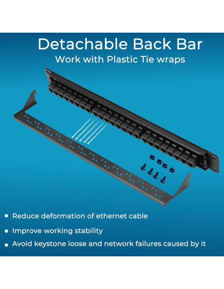 Panel de Parcheo Rapink 24 Puertos Cat6 10G Montaje en Rack
