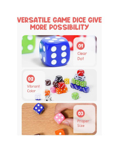 Set de Dados Estándar JoyCat 16mm 10 Colores para Juegos 2