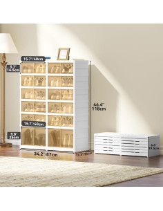 Caja de Almacenamiento de Zapatos YITAHOME 6 Niveles 24 Pares 2