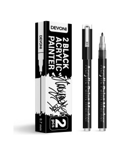 Marcadores de Pintura Acrílica Negra DEYONI - Paquete de 2, Punta 0.7mm