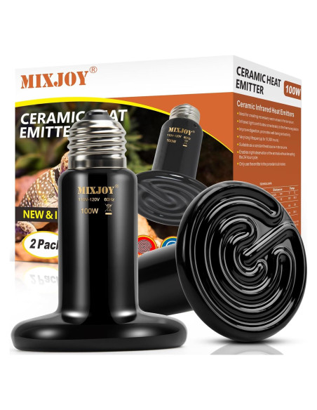 MIXJOY Lámpara de Calor Cerámica 100W para Reptiles E26
