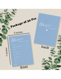 30 Tarjetas de Juego Baby Shower Yijiaqin - Minimalista Azul 2