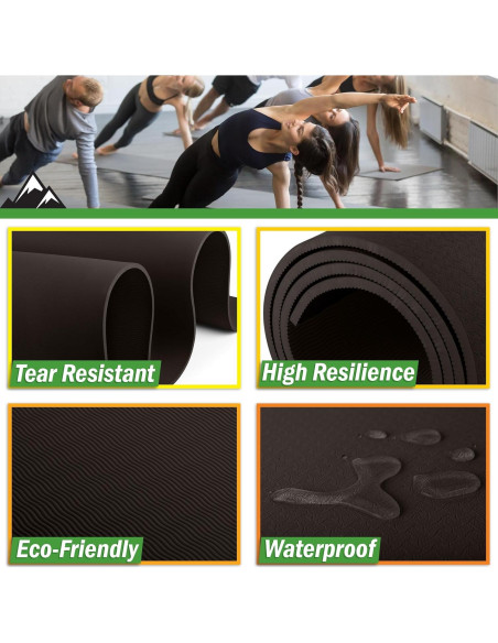 Alfombrilla de Yoga Grande Wakeman 1.83m x 1.22m Antideslizante
