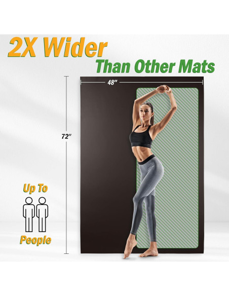Alfombrilla de Yoga Grande Wakeman 1.83m x 1.22m Antideslizante