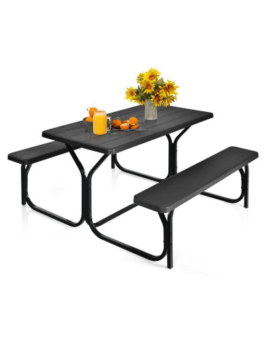 Mesa de Picnic MEDIMALL con Banco, Resistente al Clima