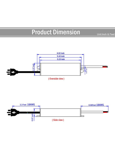 Adaptador Transformador LED 60W NISICO DC12V IP67 Ultra Delgado