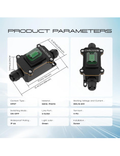 Interruptor a Prueba de Agua CNAODUN 12V 20A DPST Verde 2