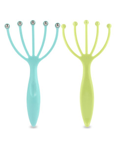 Masajeador de cuero cabelludo F-KING 2-Pack Azul y Verde