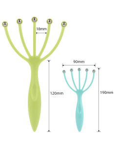 Masajeador de cuero cabelludo F-KING 2-Pack Azul y Verde 2