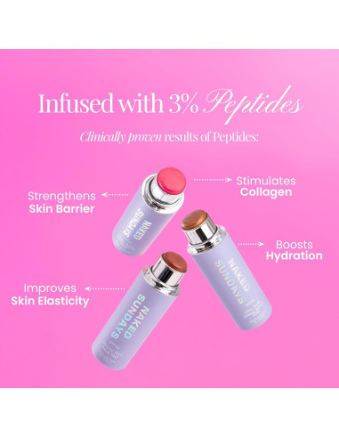 Bálsamo Brillante Mineral Naked Sundays SPF 50 - Rubor Multifuncional 8g Bronce