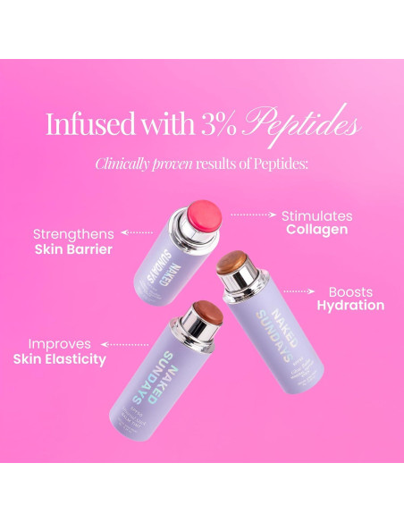 Bálsamo Brillante Mineral Naked Sundays SPF 50 - Rubor Multifuncional 8g Bronce