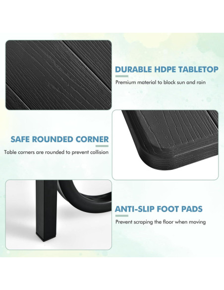 Mesa de Picnic MEDIMALL con Banco, Resistente al Clima