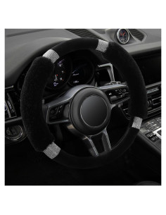 Cubierta de Volante Achiou con Rhinestones y Pelaje 15"