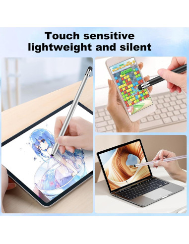 4 Bolígrafos Stylus 2-en-1 Woycey para Pantallas Táctiles