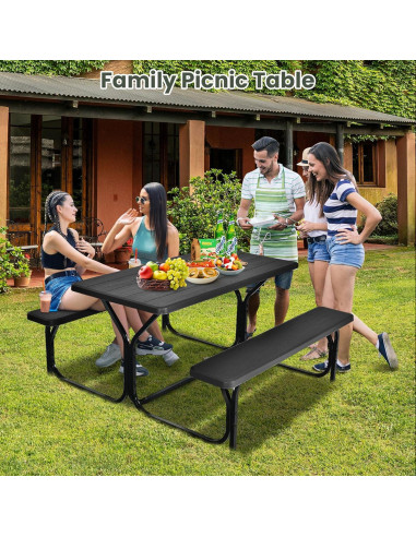 Mesa de Picnic MEDIMALL con Banco, Resistente al Clima